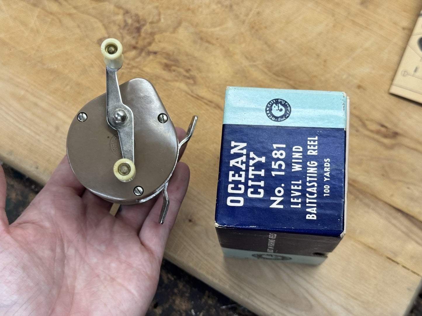 Ocean City Vtg Fishing Reel With Box #1238
