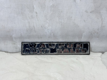Waupun Auto Sales Wisconsin Vehicle Badge Vintage #S-1857