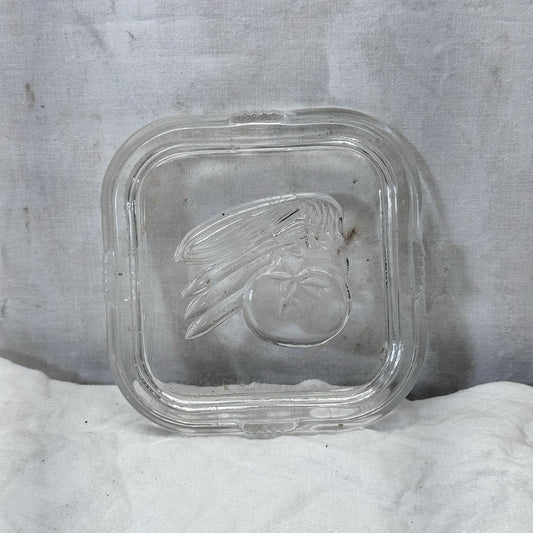 Federal Glass Square Refrigerator Embossed Veggie Lid Replacement Vintage