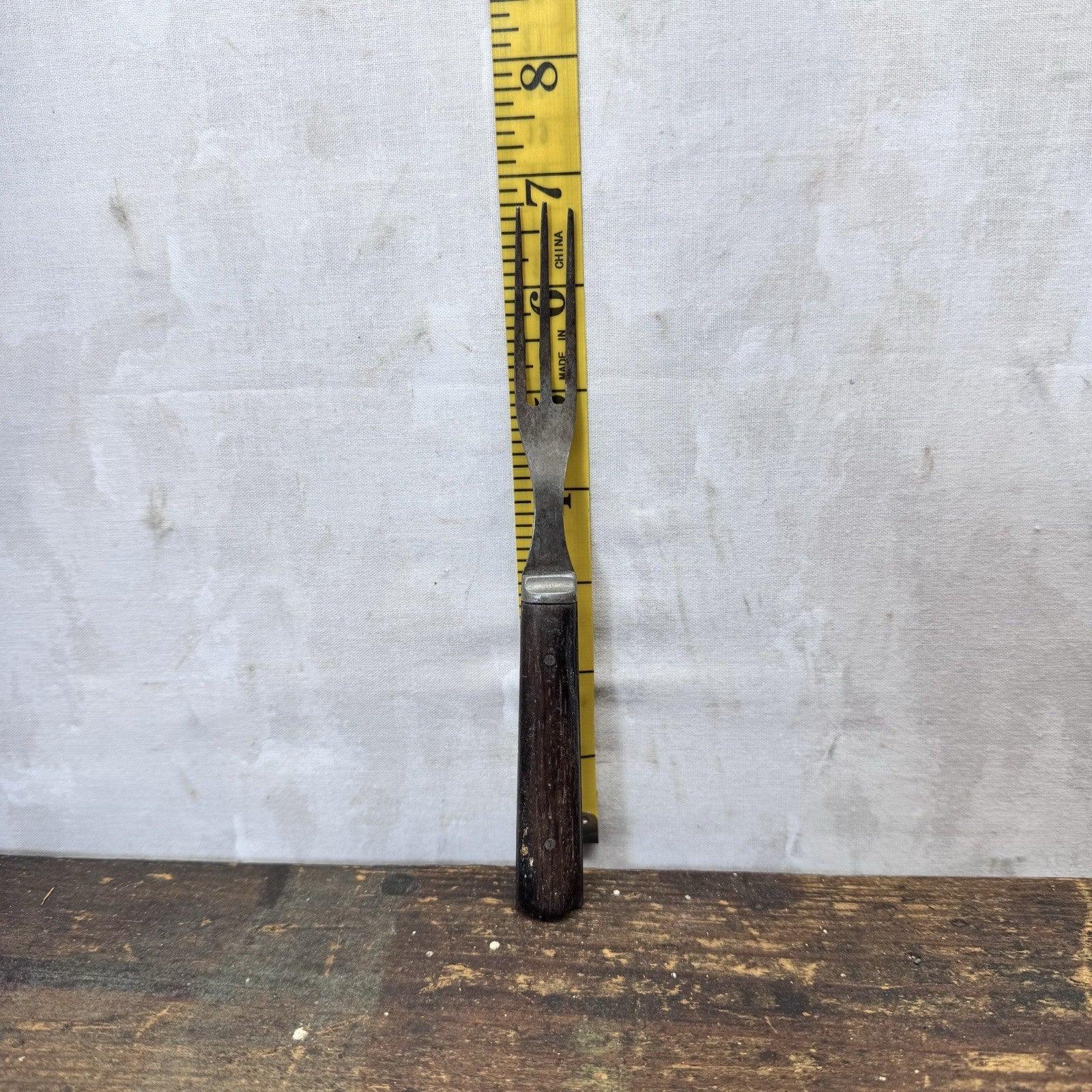 Three Prong Vintage Fork Wooden Handle