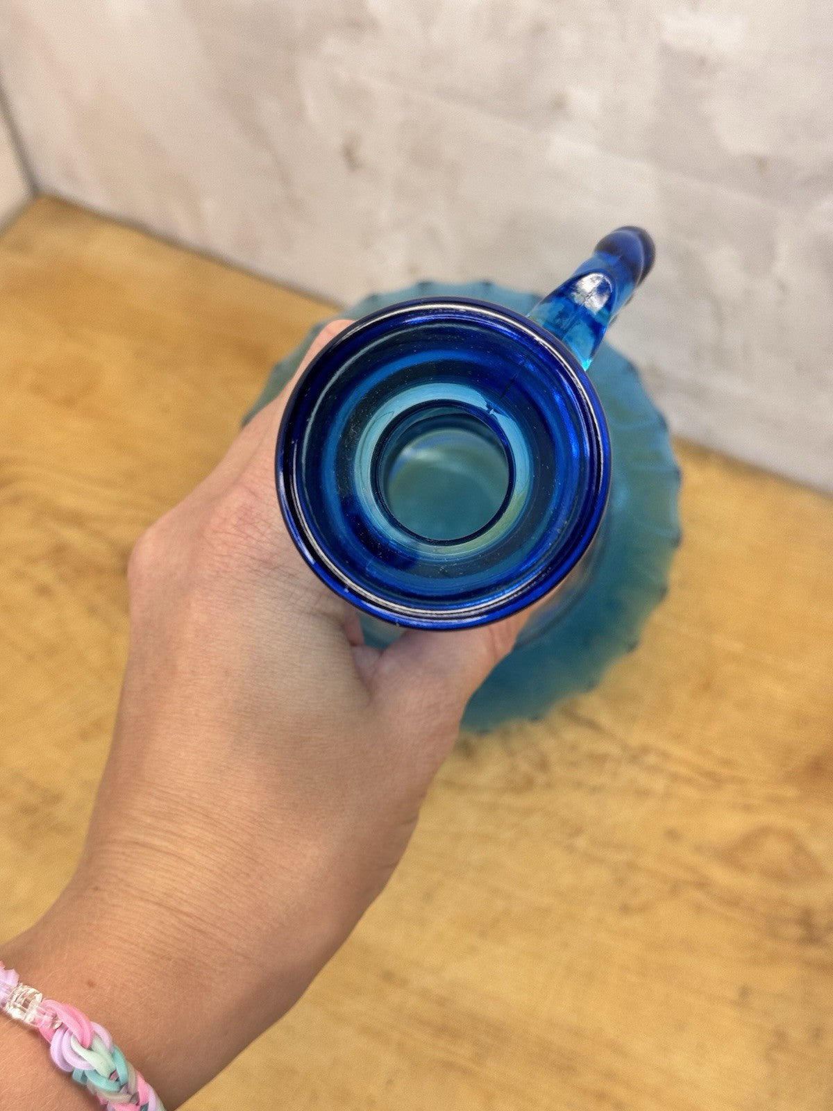 Vintage Blue Empty Liquor Bottle #1105