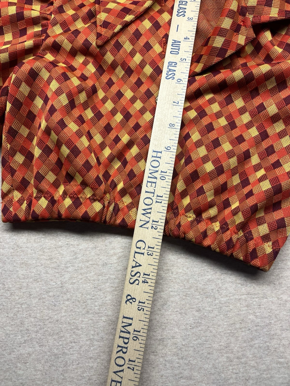 1960s, 70s Women’s Disco Orange Diamond Print Knit Top