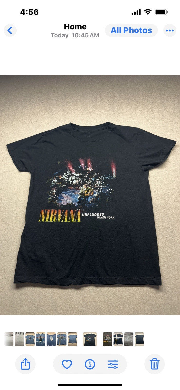Nirvana Unplugged Tshirt Size Small Black