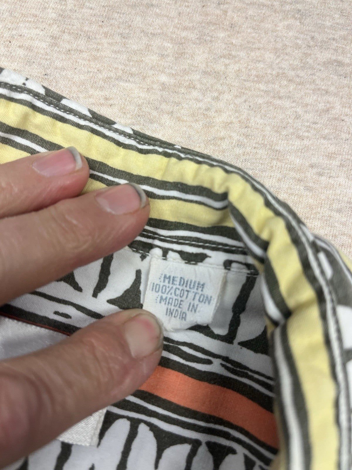 1980s Women’s Striped Cotton S Sleeve Top