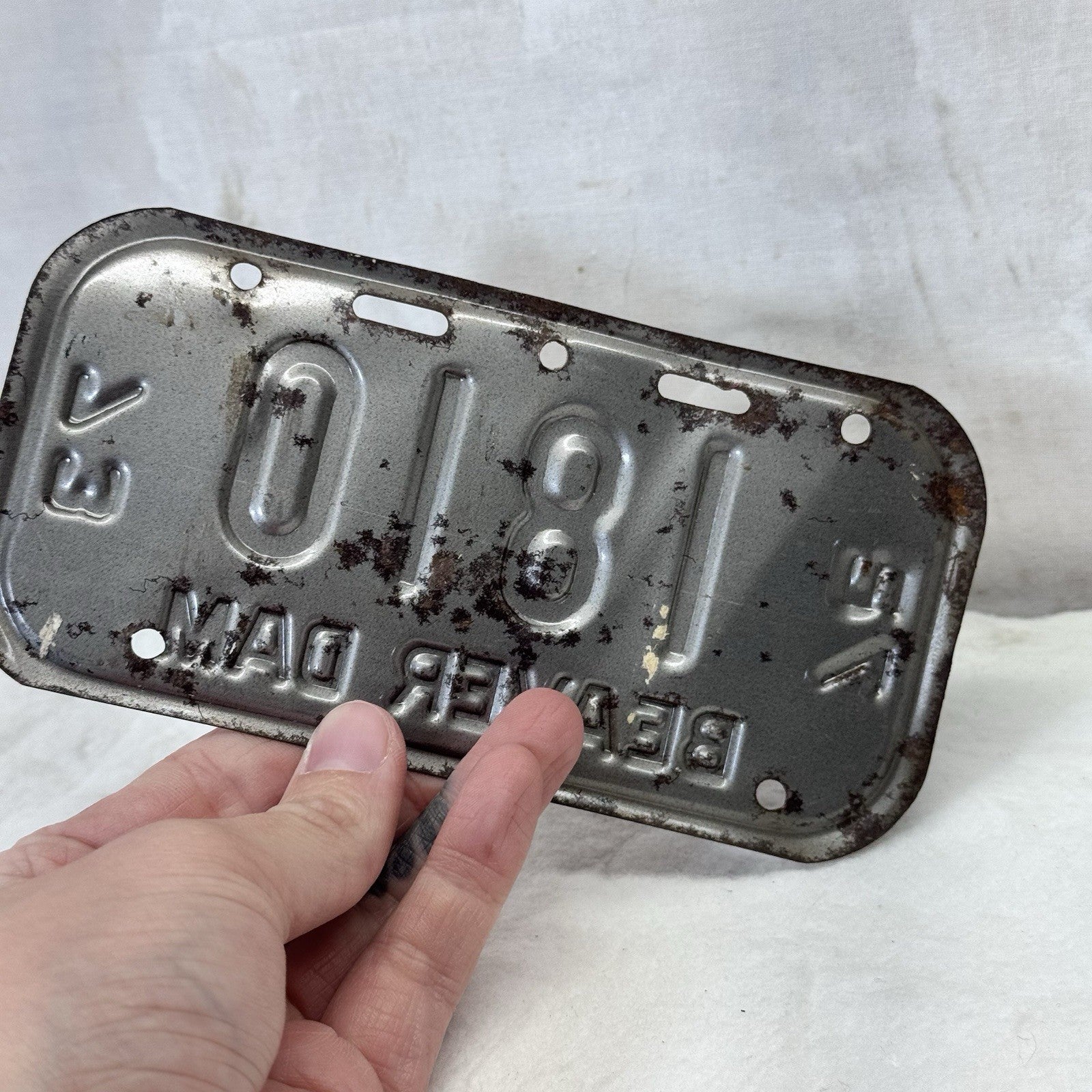 1972 1973 Beaver Dam Wisconsin Bike License Plate