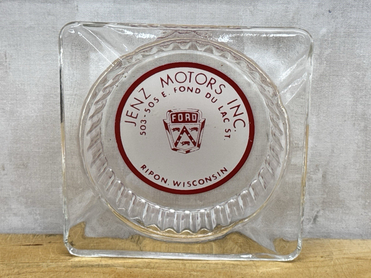 Jenz Motors INC. Ripon Wisconsin Ford Vintage Ashtray #1128