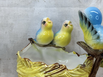 Norcrest Three Bluebirds On A Nest Excellent Condition #1083