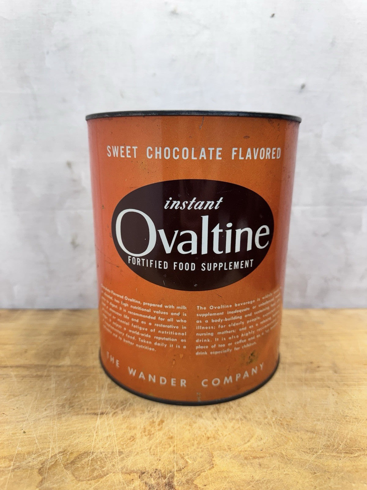 Ovaltine Sweet Chocolate Orange Tin Vtg Kitchen #1446