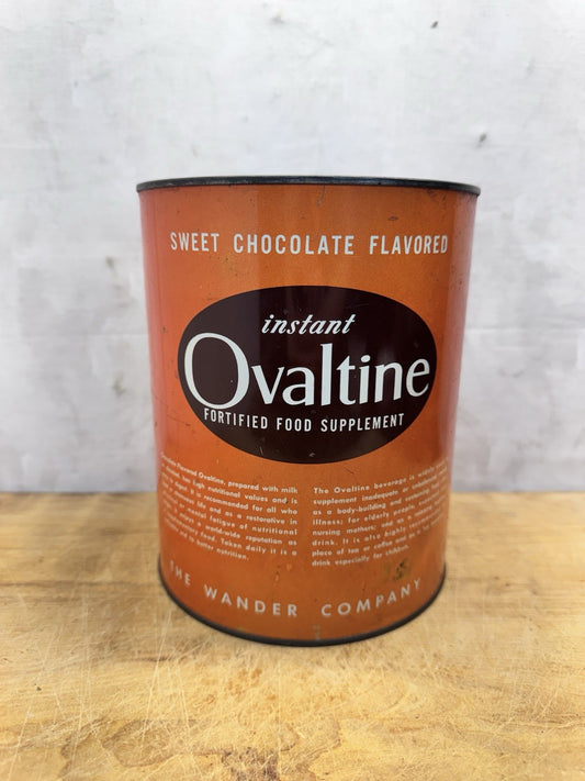 Ovaltine Sweet Chocolate Orange Tin Vtg Kitchen #1446