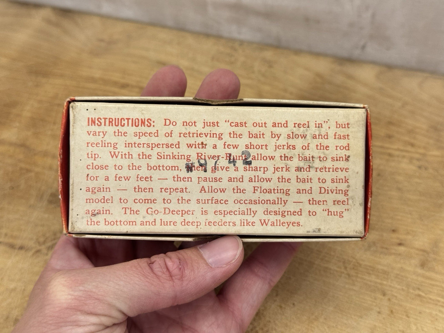 Heddon Spook River Runt Empty Box Fishing Antique #S-1528