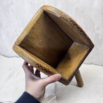 Wooden Folk Art Vintage Scoop Painted