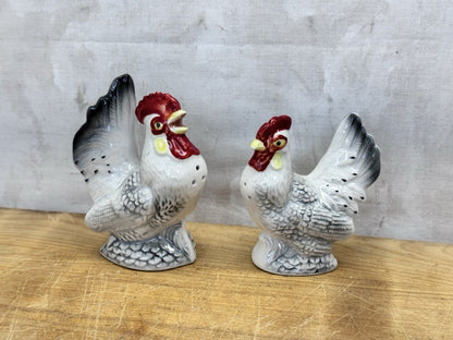 Rooster Hen Salt & Pepper Shakers Japan Vtg #1403