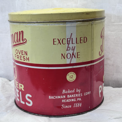 Bachman Butter Pretzels Tin Vintage Empty 