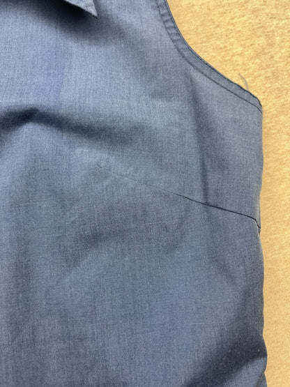 1960s Women’s Blue Classic Sleeveless Cotton Shirt