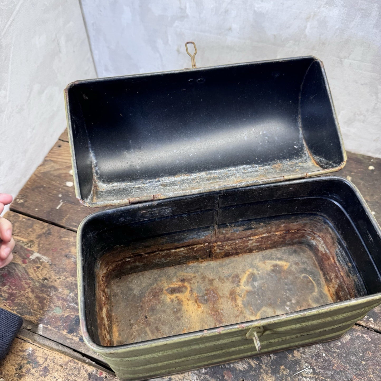 Vintage Tin Painted Lunch Box