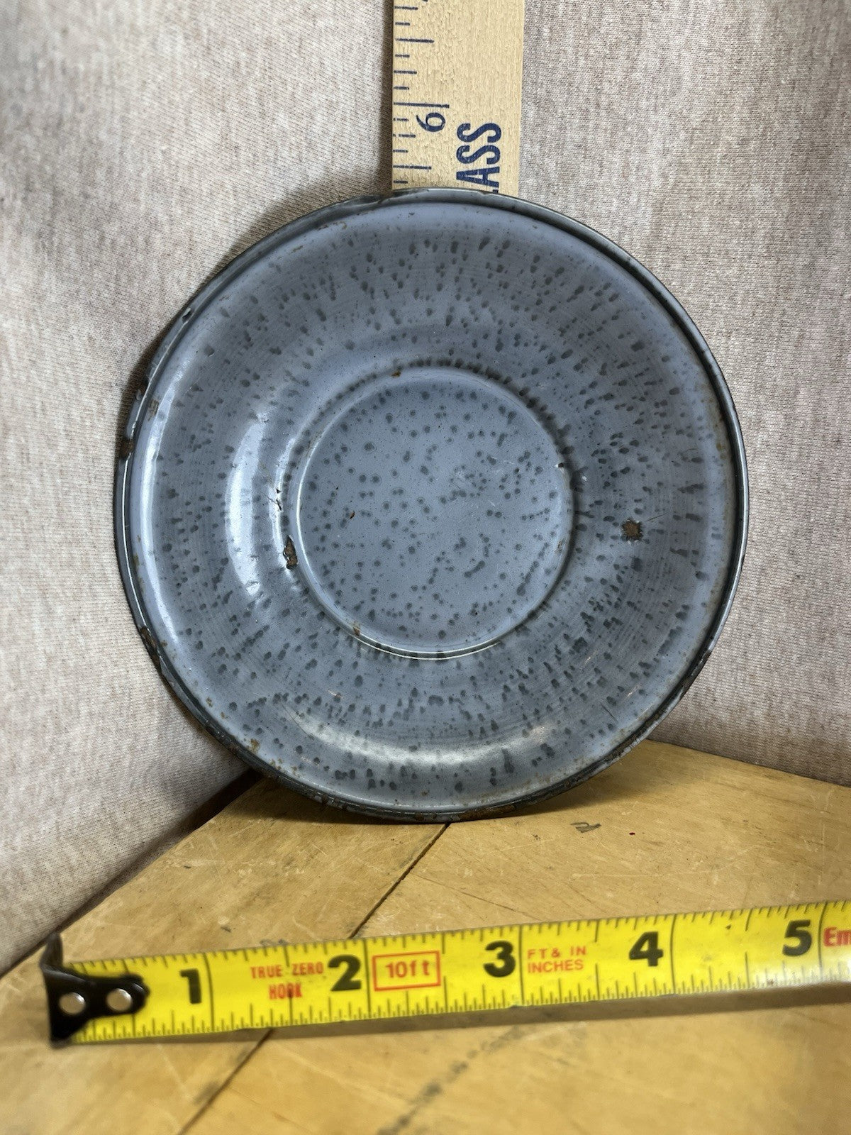 Grey Enamel Saucer Plate