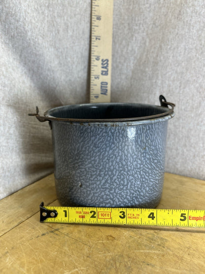 Grey Enamel Berry Bucket