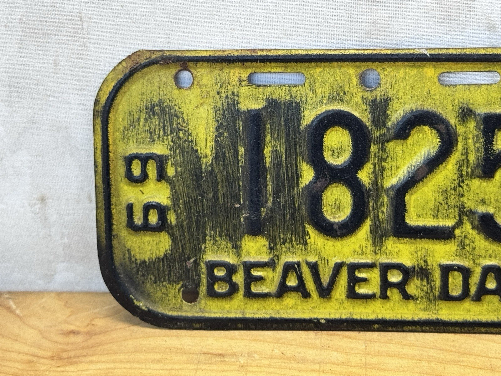 1969-1970 Beaver Dam Wisconsin Bike License Plate #1299