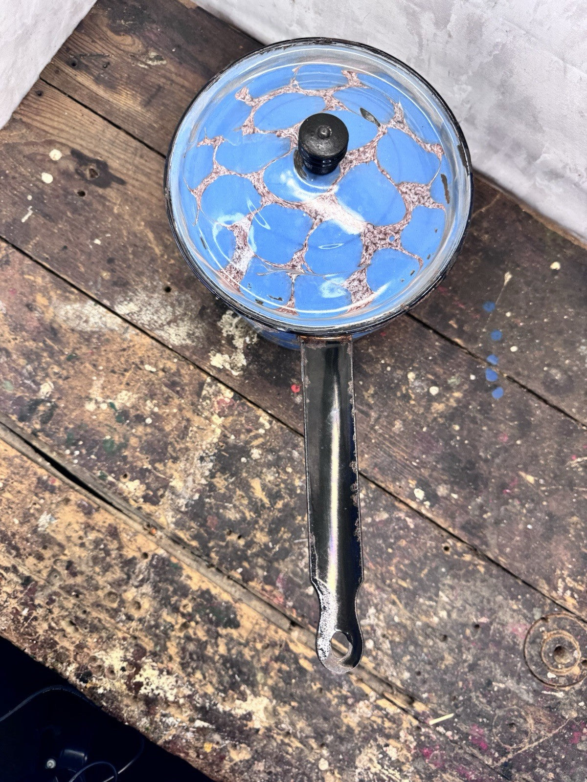 Rare Chicken Wire Enamel Pan #1012