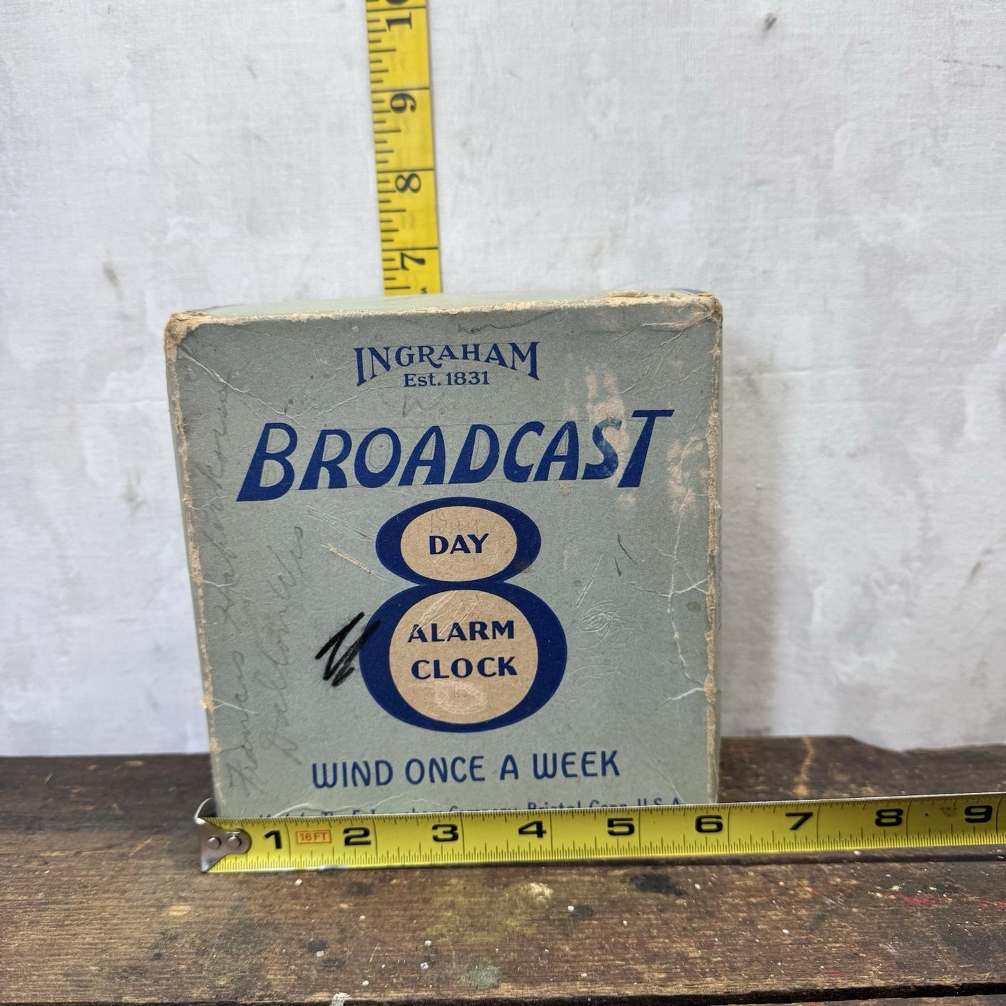 Ingraham Broadcast Day Alarm Clock Vintage Empty Box 