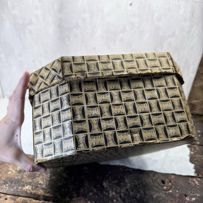 Vintage Heavy Cardboard Hat Box Container 