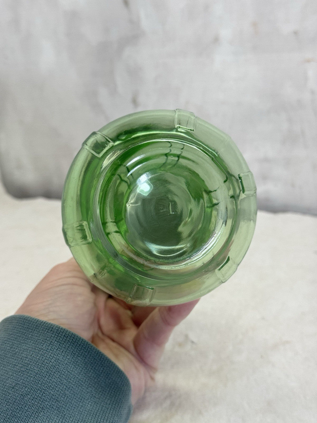 Glass Green Uranium Syrup Dispenser Antique Vintage