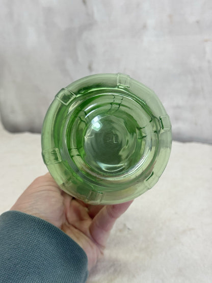 Glass Green Uranium Syrup Dispenser Antique Vintage