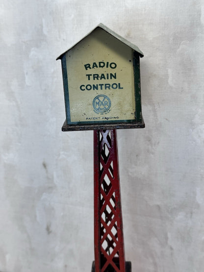 Vintage Marx Radio Train Control Tower No. 7 Tin Litho #S-1607