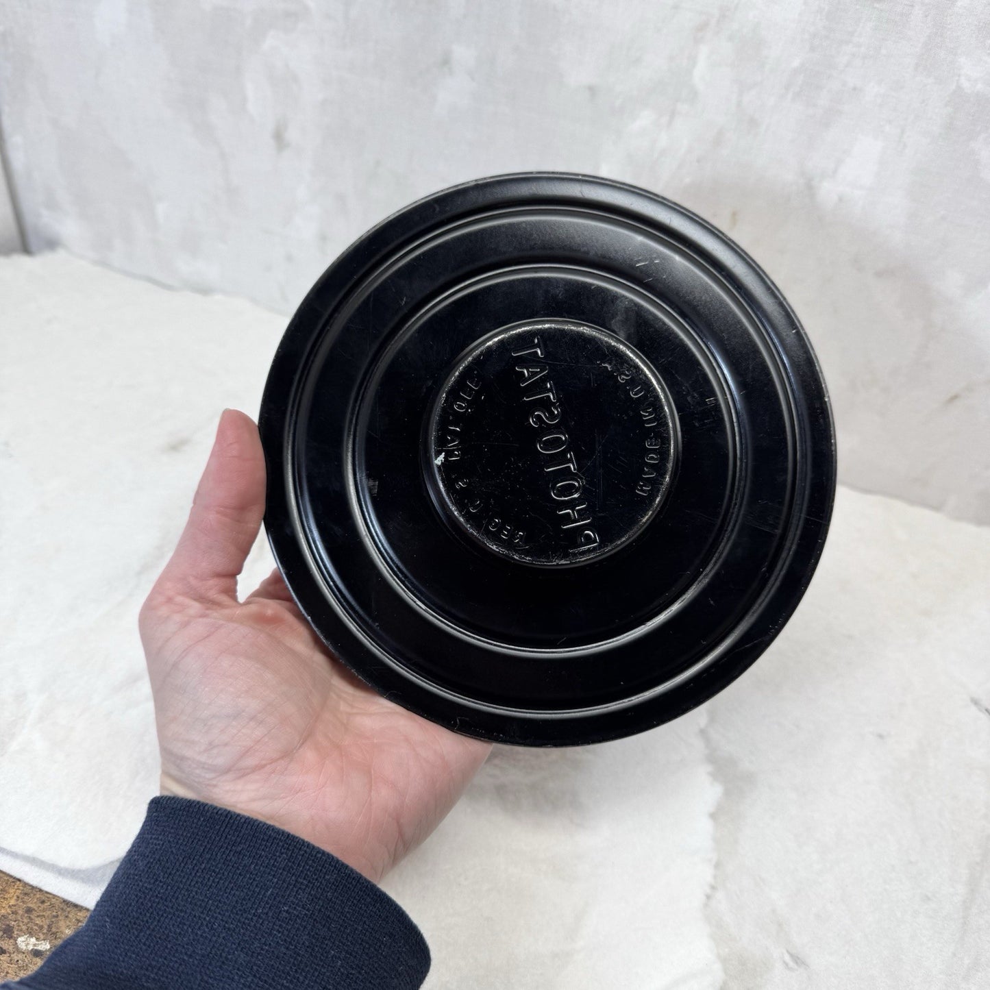 Photostat Ashtray Vintage Metal Round