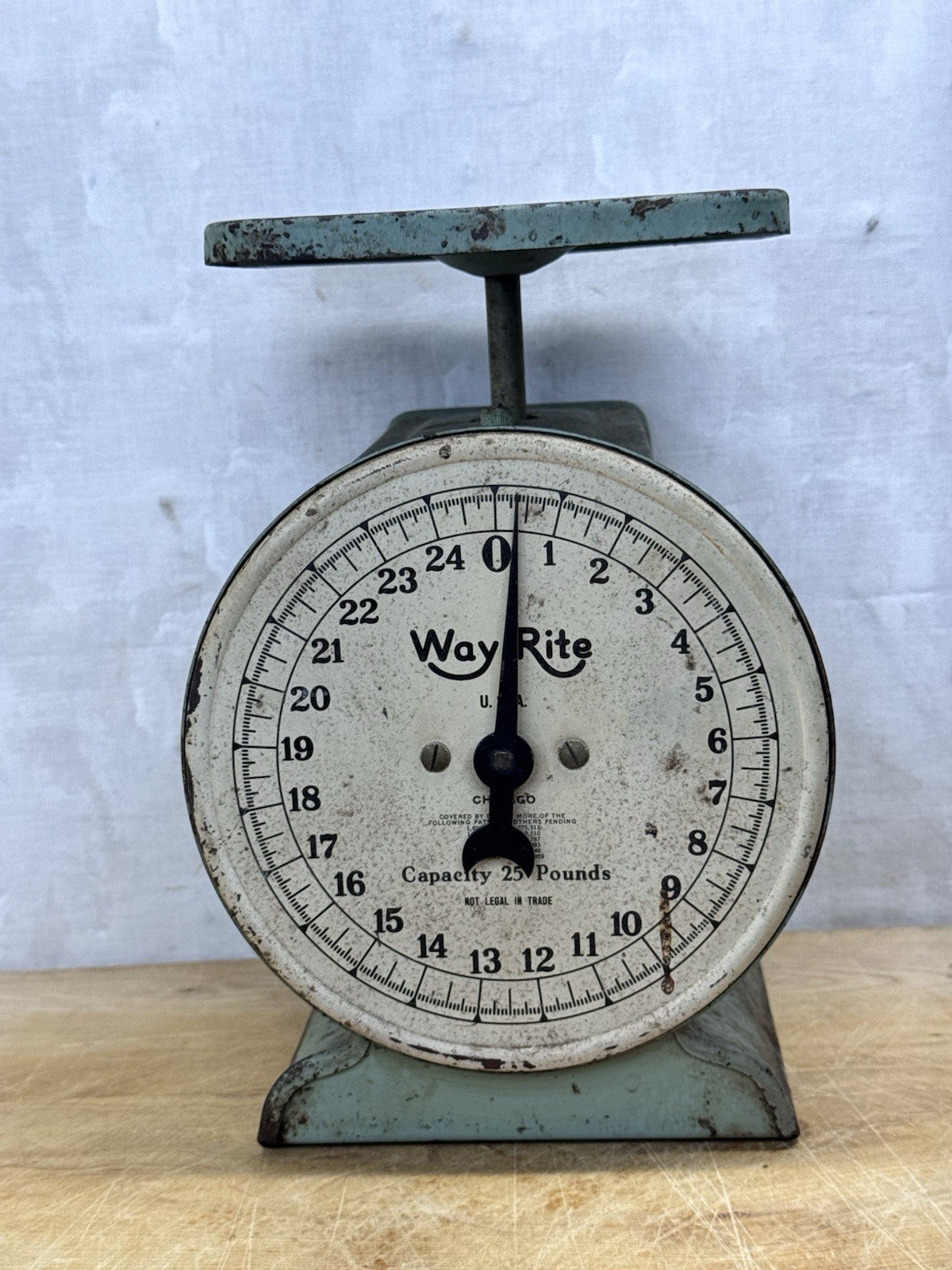 Way Rite Vintage Green Kitchen Scale #1154