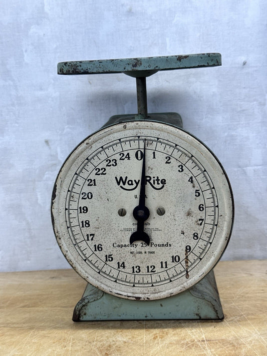 Way Rite Vintage Green Kitchen Scale #1154