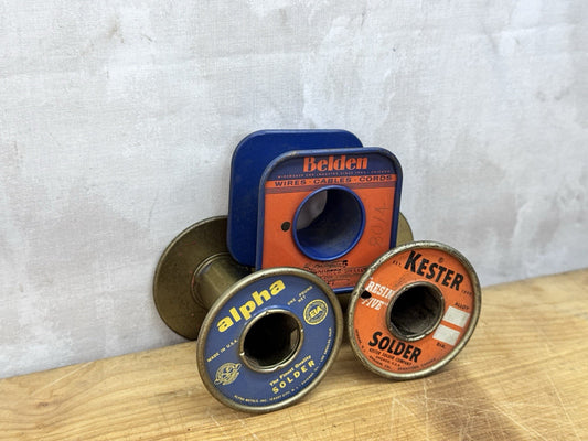 Vintage 3 Empty Solder Spools #1198