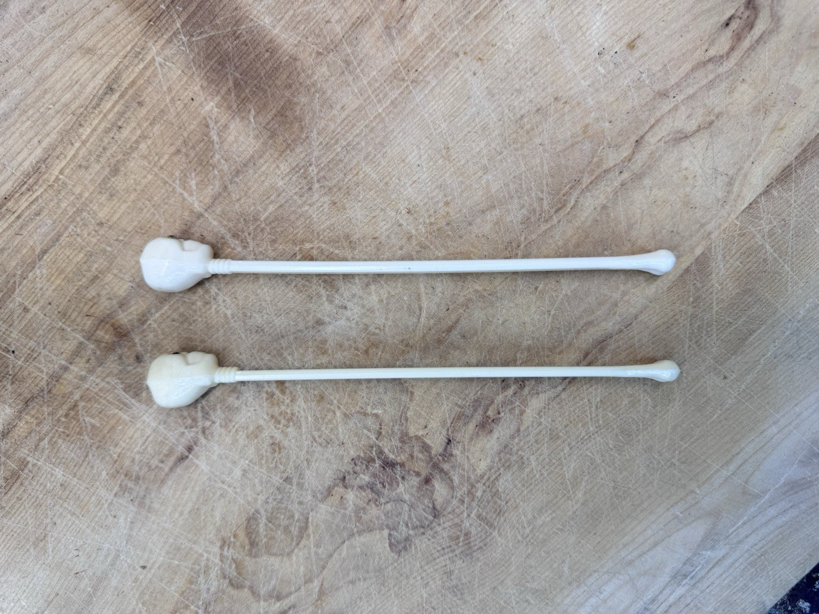 Halloween 1950s Skeleton Skull Swizzle Stir Sticks #1483