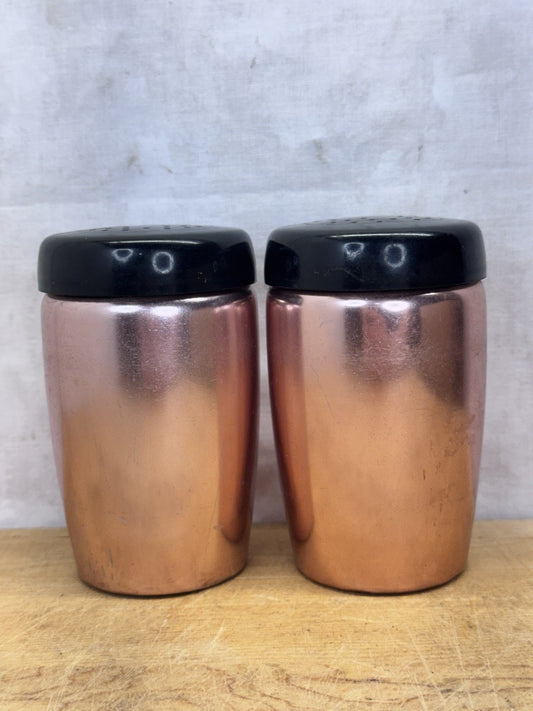 Copper Colored Metal Salt And Pepper Shakers Westbend #1124