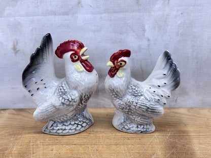 Rooster Hen Salt & Pepper Shakers Japan Vtg #1403