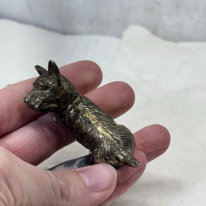 Scottish Terrier Metal Figurine Vintage Japan