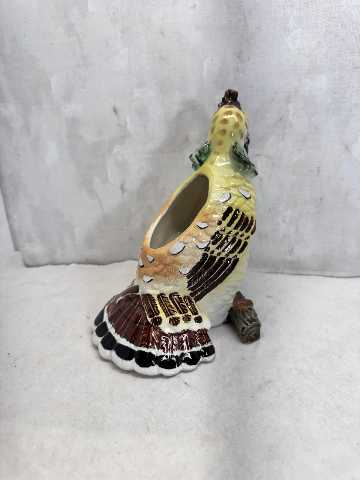 Vintage Ceramic Bird Grouse Planter 