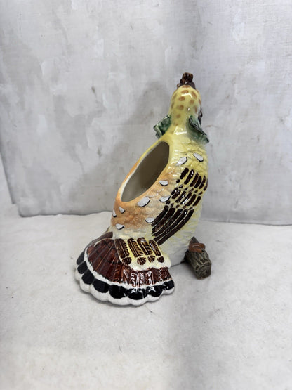 Vintage Ceramic Bird Grouse Planter 