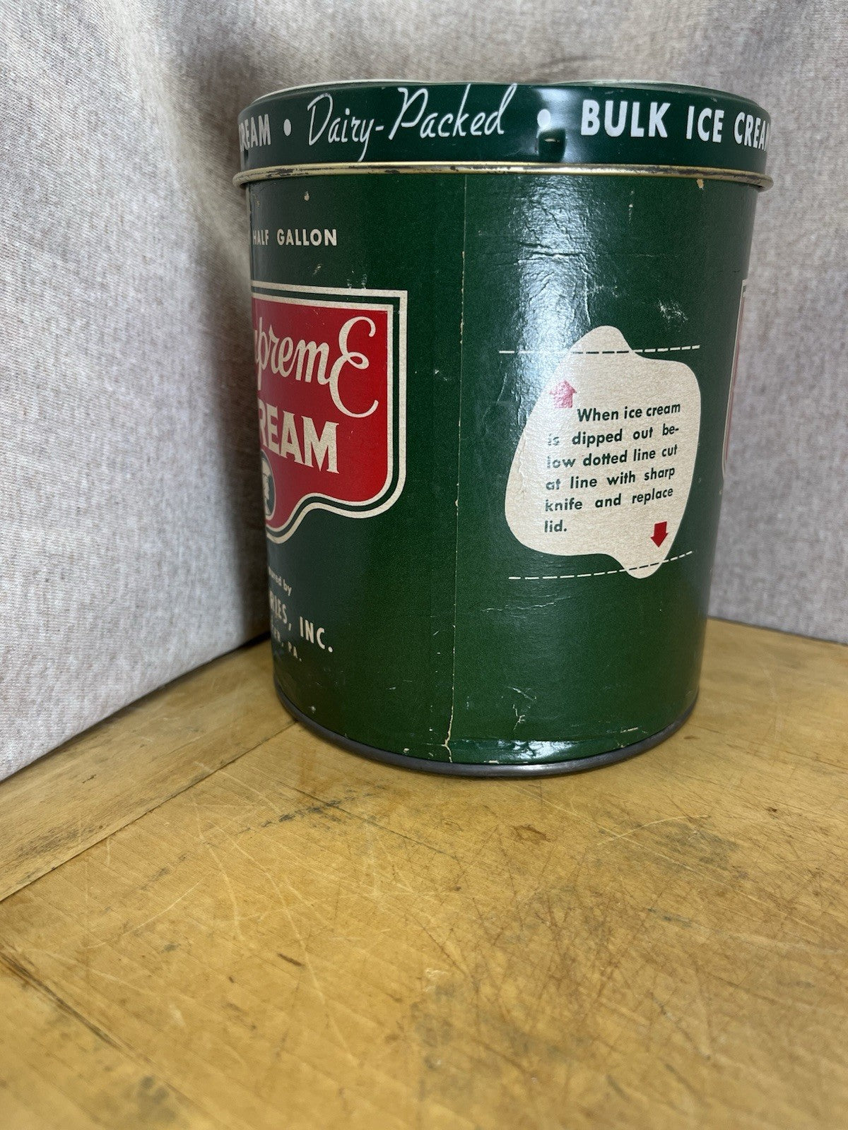 Pensupreme Vintage Ice cream Empty Tin & Cardboard 