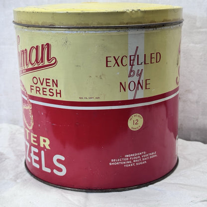 Bachman Butter Pretzels Tin Vintage Empty 