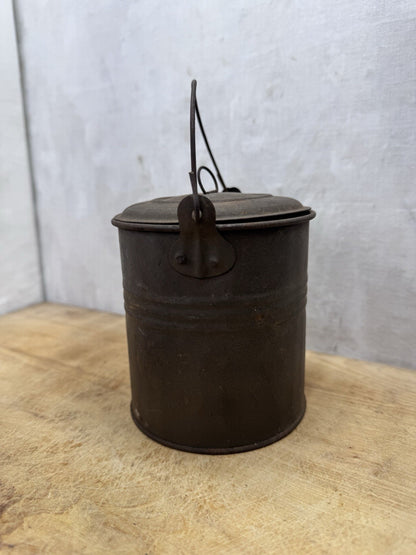 Small Metal Berry Bucket With Lid Vtg #S-1533