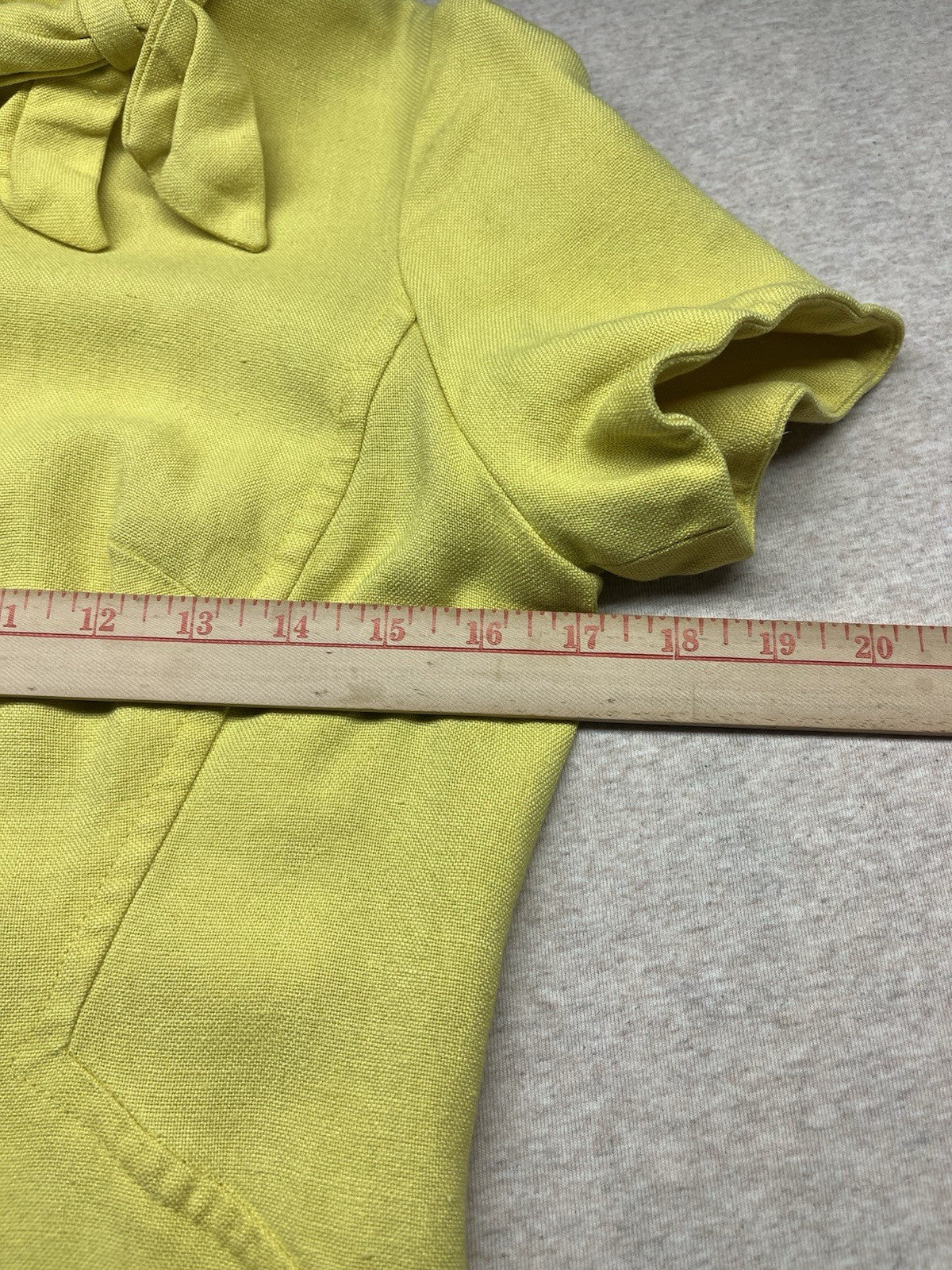 1960s Women’s Wilshire Yellow Cotton S Sleeve Dress