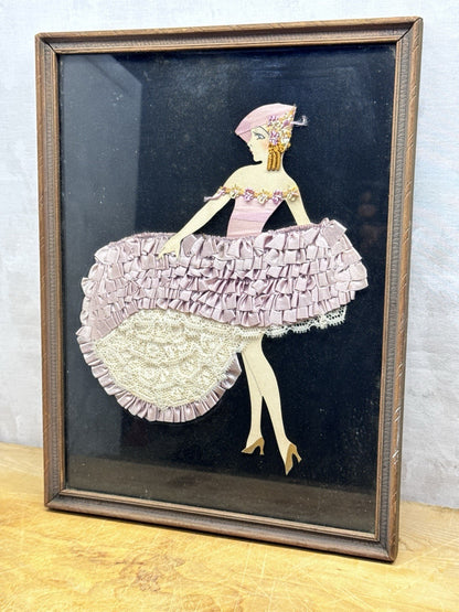 Vintage Ribbon Paper Doll Art  #1170