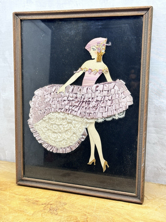 Vintage Ribbon Paper Doll Art  #1170