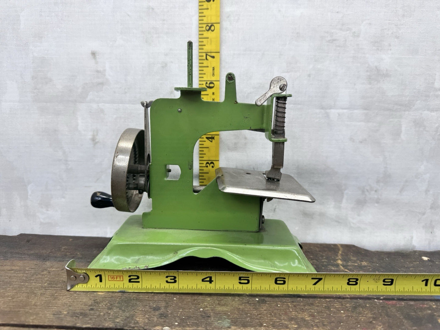 Antique Child’s Sewing Machine Green #1193