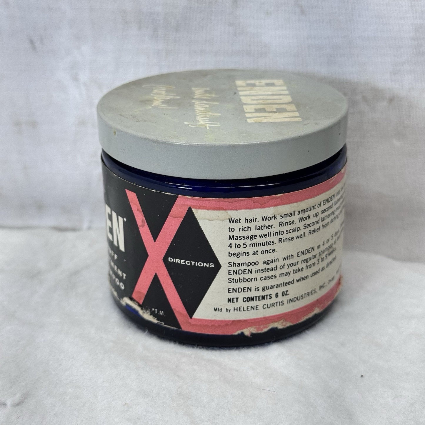 Helene Curtis Enden Dandruff Treatment Shampoo Vintage Jar