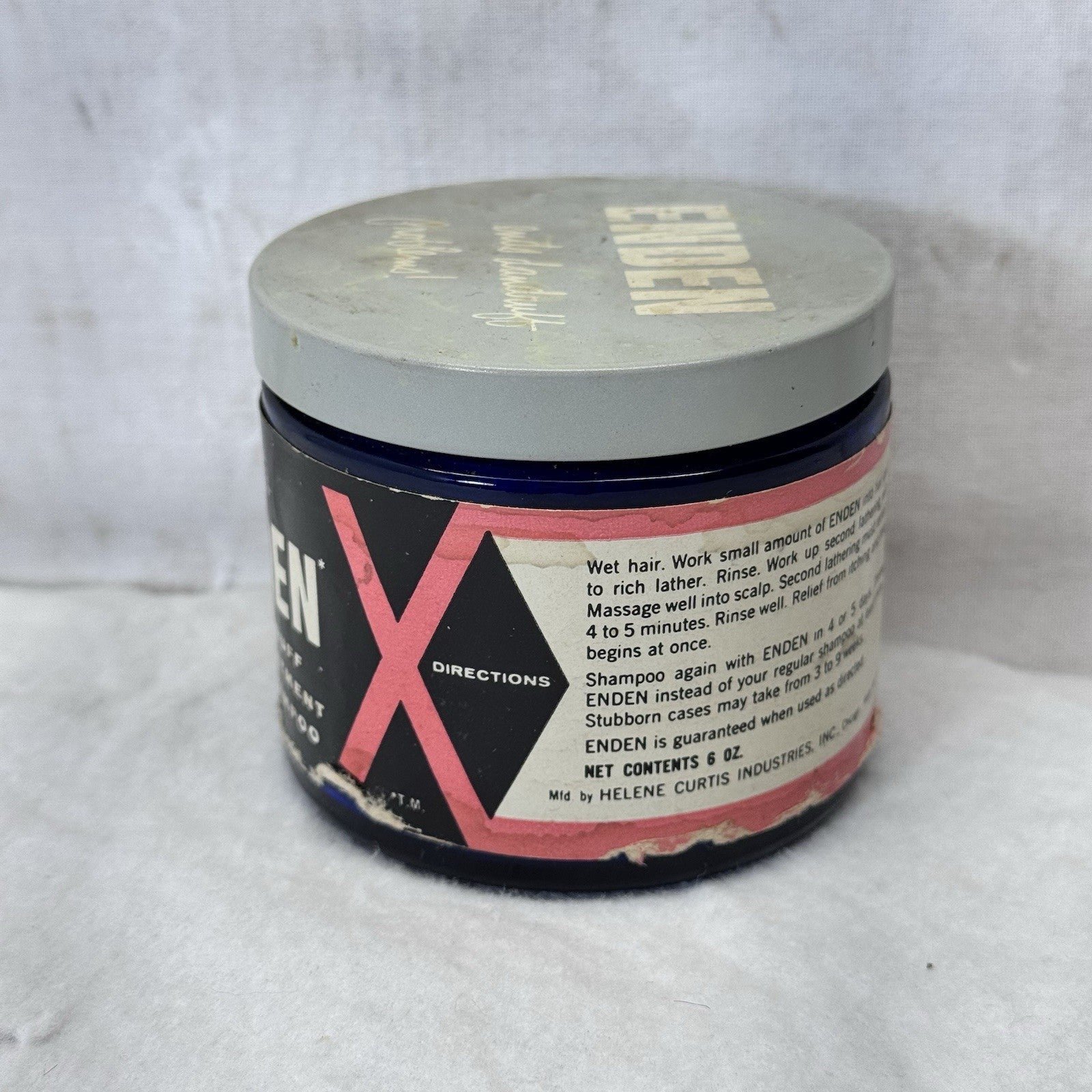 Helene Curtis Enden Dandruff Treatment Shampoo Vintage Jar