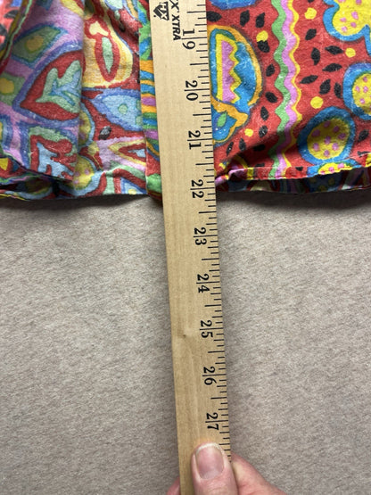 1980s Women’s Flower Print Crop Top S Sleeve Cotton Shirt