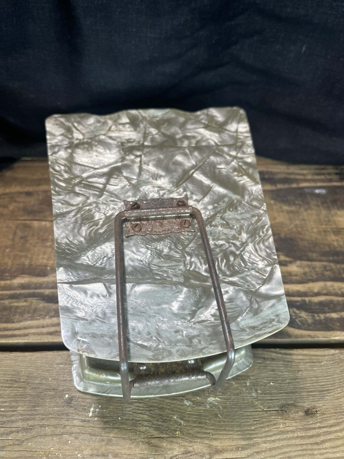 Vintage Collapsible Shaving Mirror, Razor & Brush
