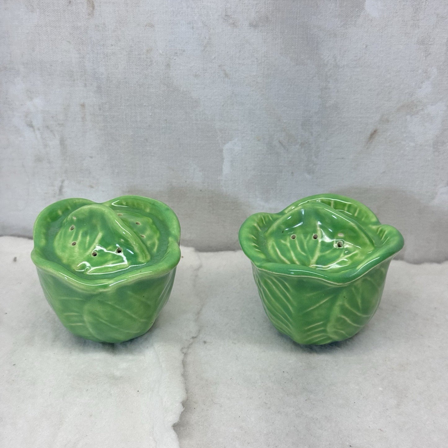 Lettuce Cabbage Vintage Salt Pepper Shakers